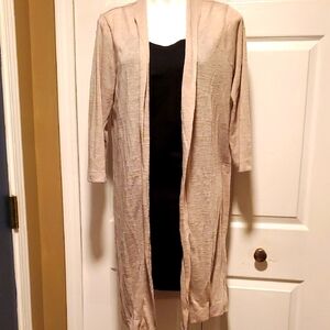 Alfani Women's Beige Open Front Lightweight Long Cardigan - Size XL